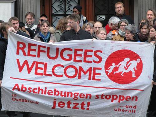 Blockade eine Abschiebung in Osnabrück. Foto: Pro Asyl.